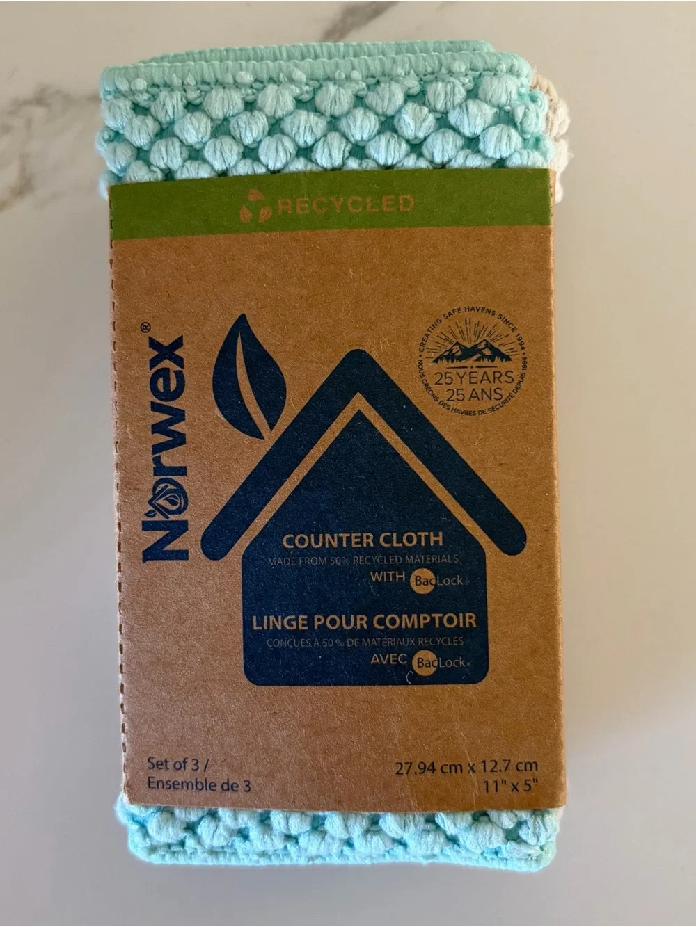 NEW Set of 3 NORWEX Counter Cloths NWT Kitchen Bathroom Earth Friendly NWT